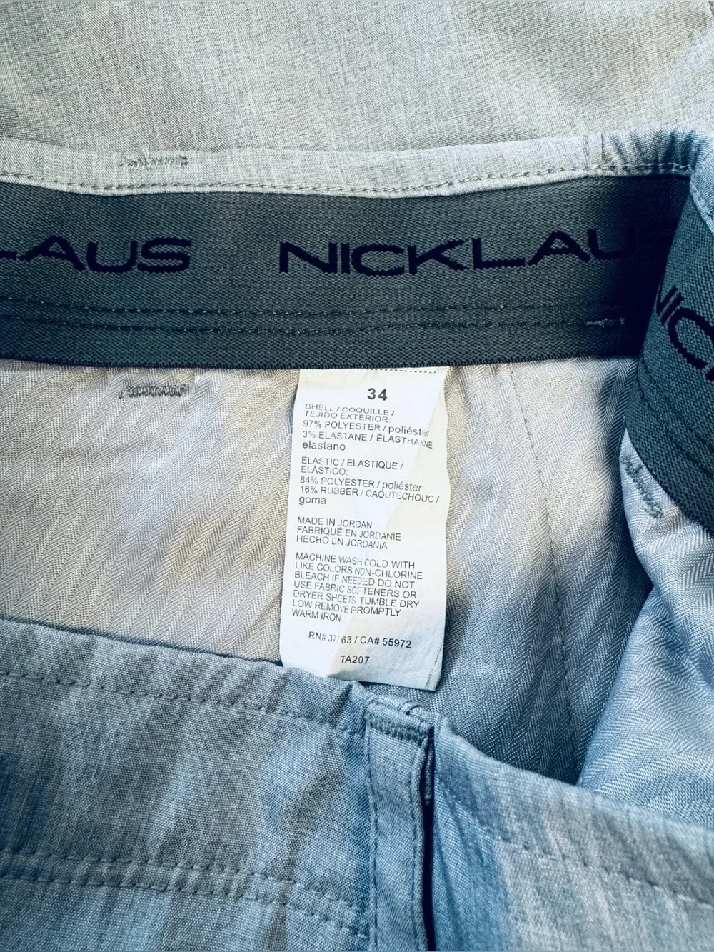 Nicklaus Men’s Grey Heather Golf Shorts Size 34